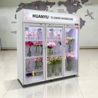 Lemari Pendingin Display Bunga, Kulkas Display, Freezer Anti Beku, Rak Dapat Disesuaikan, Desain untuk Minuman, Air, dan Bunga