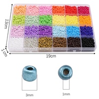 Boîte de 24 compartiments de perles de verre colorées pour la création de bijoux, accessoires faits main, matériaux pour bagues et bracelets.