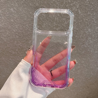Coque de téléphone transparente dégradée 2-en-1 antichoc avec pare-chocs rigide pour iPhone 17 Air 16 15 14 Plus 13 12 11 Pro Max