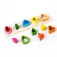 Juguetes Montessori para niños, rompecabezas de madera con forma de color, geometría, clasificación cognitiva, desarrollo de educación temprana