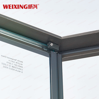 Weixing Cabine de douche Offre Spéciale 304 Acier inoxydable brossé Gun Gris encadré Verre trempé Diamant Charnière Salle de douche
