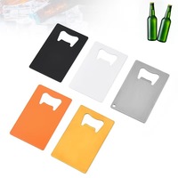 Ouvre-bouteille décapsuleur personnalisable en acier inoxydable écologique imprimé UV, format carte de crédit, pour événements promotionnels – Nouveauté