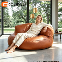Housse de pouf en similicuir OTAUTAU sans rembourrage pour adultes et enfants, canapé de sol, pouf ottoman, tabouret, chaise SF013
