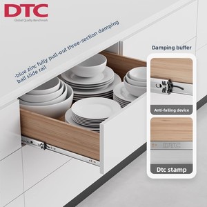 <span class=keywords><strong>DTC</strong></span> dongtai mở rộng đầy đủ ba phần bi trượt đường sắt tủ quần áo Tủ Ngăn Kéo đệm im lặng giảm xóc thép bóng theo dõi - Product Image 2