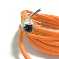 Connecteur M12 étanche 4 broches femelle, câble de capteur surmoulé, circulaire IP67, verrouillage par vis, contact en cuivre, automatisation industrielle