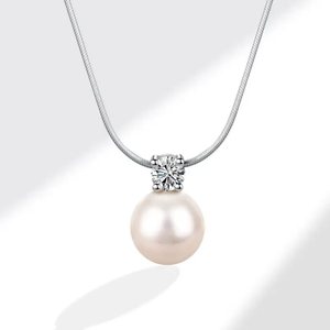 Elegante Collar con Colgante de Plata de Ley 925 Estilo Princesa <span class=keywords><strong>Diana</strong></span>, con Perla, para Regalo de Aniversario - Product Image 3