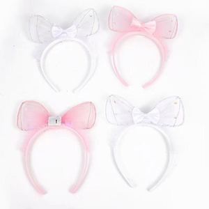 Glow Hoop per bambine copricapo incandescente fascia per orecchio per neonati accessori per capelli di compleanno natale grazioso fiocco a Led - Product Image 4