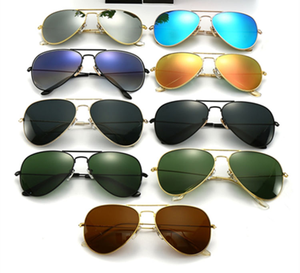 Lunettes de soleil pilote vintage en verre, marque privée, unisexe, de créateur célèbre, 3026, mode, luxe, légères, UV400, vente en gros - Product Image 1