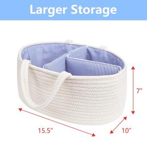 Organizzatore per pannolini per bambini grande borsa per auto Organizer 100% in cotone corda per bambini cestello per bambini per ragazzi e ragazze - Product Image 2