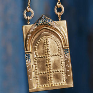 Elementi Vintage tarocchi carta apertura e chiusura collana farfalla renation Gate ciondolo con diamanti - Product Image 3
