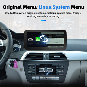 Radio de coche con pantalla Linux Carplay de 12,3 pulgadas para Mercedes C GLC W204 W205 W447 estéreo Multimedia - Product Image 4