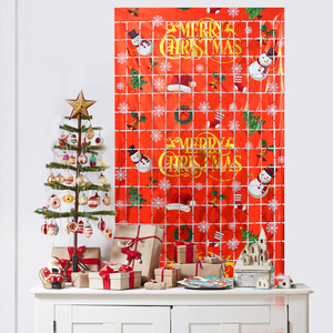 Rideau en feuille carrée pour photomaton de fête de Noël, fond métallique 1x2m, décoration de Noël pour la maison, Bonne année <span class=keywords><strong>2023</strong></span> - Product Image 6