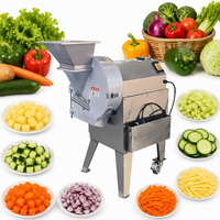 Multifunctionele commerciële hotelkeuken groente- en fruit snijmachine met motor en tandwieloverbrenging van roestvrij staal