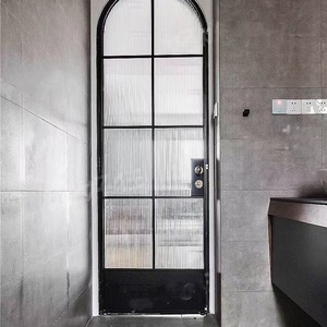 Moderner Stil Schwarz Aluminium legierung Glas Externer Grillst reifen Bogen Tür leiste für Innen haus Schräge Wintergärten Glas häuser