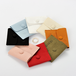 Custom Logo Microfiber Suede Jewelry Packaging Pouches Bag Jewelry <b>Card</b> Insert Set Envelope Earrings Necklace Jewelry Pouches - Product Image 2