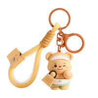 Ours créatif de dessin animé PVC porte-clés pendentif petit cadeau pour les couples Anime sac jouet