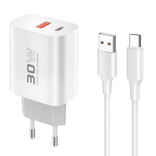 Konfulon 2025 Dual Port 30W Fast USB C Wall Charger New Products Quick Charge Block Adapter
