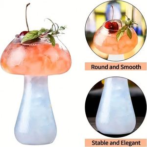 Cute Vintage Mushroom Shaped Cocktail Glass 250ml Boeosilicate Glass Clear Business Gift Wine & <b>Beer</b> Drinkware - Product Image 3