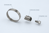Collier de serrage métrique personnalisé en acier inoxydable 316 poli, à dégagement rapide, robuste, hydraulique, de type américain