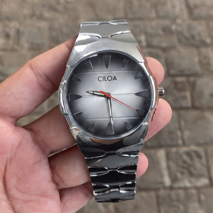 Montre à quartz CILOA pour homme, bracelet en acier inoxydable, cadran rond, aiguilles lumineuses, calendrier, étanche, montre-bracelet pour affaires et occasions décontractées - Product Image 4