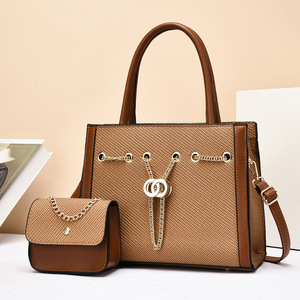 2026 New Luxury Women's Waterproof PU Handbags Set Two Pieces Large Capacity Zipper Polyester Chain Messenger <b>Bags</b> - Product Image 4