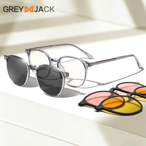 Gafas de sol magnéticas redondas Greyjack para mujer, montura Tr90, lentes TAC polarizadas Uv400, color negro - Product Image 3