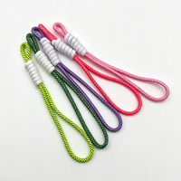 Tali Lanyard Makrame Kustom Berlapis dengan Ujung Bersimpul, Benang Berlilit Dua Warna Multiwarna Fleksibel untuk Gantungan Kunci, Ponsel, Tas, Kamera