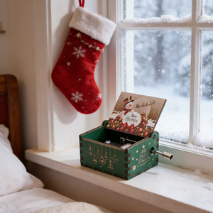 Yiyu Bestseller Carillon in Legno a Manovella, Stile Americano, con Incisione e Decorazioni Natalizie, <span class=keywords><strong>Musica</strong></span> Personalizzata 30s - Product Image 3