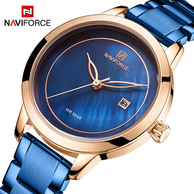 NAVIFORCE Watches 5008 Gift Clock HOT Quartz Woman Top Brand Luxury Wristwatches Women's Fashion Shell Dial Date Lady WristWatch