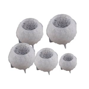 Fleur Silicone Moules Résine Bougie Moule 3D Bloom Rose Pivoine <span class=keywords><strong>Fondant</strong></span> Moule pour Gâteau Au Chocolat Décor Savon Bougie Faisant <span class=keywords><strong>Kit</strong></span> - Product Image 4