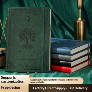<b>A5</b> Business Strap <b>Diary</b> Notebook Custom Logo Embossed Leather Cover Thickened Cross-Border Waistband Portable Gift Model 02 - Product Image 2