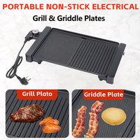 Barbecue coréen miniature pour usage domestique, efficace, plat, multifonctionnel, antiadhésif, sans fumée, barbecue électrique pour viande