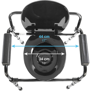 PEPE P40012 Black Commode <b>Chair</b> with Adjustable Seat, Toilet Raise <b>Chair</b>, <b>Shower</b> <b>Chair</b> for the Elderly - Product Image 6