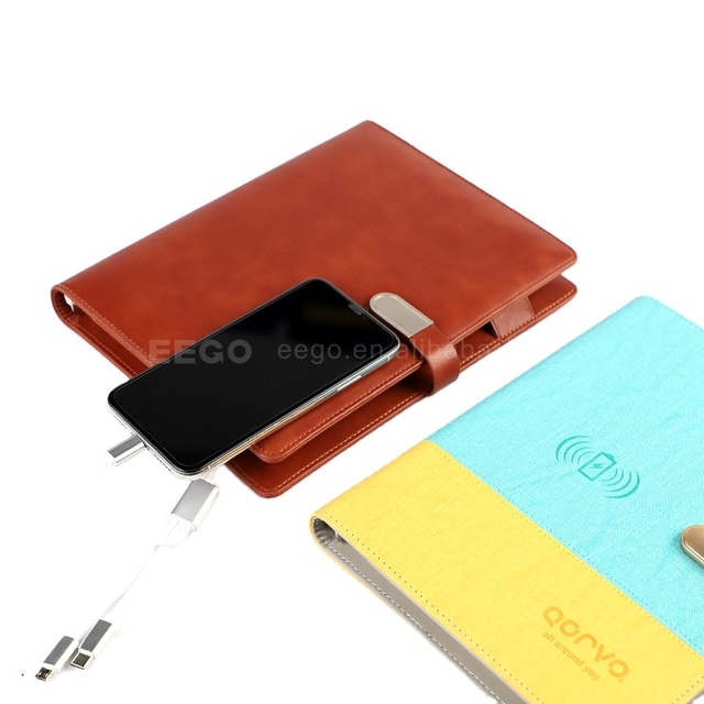 Smart A5 Reusable Business Notebook with Power Bank and USB Flash Drive PP Cover Saddle Stitching Binding Business Gift