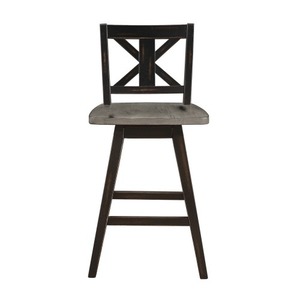 DB Solid Ensemble de 2 chaises de bar modernes écologiques gris vieilli, pivotantes à 360 degrés, design dossier en X, hauteur de bar, pour mobilier de pub - Product Image 3