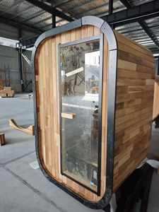 Sauna en bois massif pour 2 personnes, verre panoramique noir, chauffages TOULE & Harvia, sauna vapeur humide pour intérieur et extérieur - Product Image 5