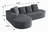 Canapé d'angle en velours côtelé en forme de L, compressé et emballé sous vide, mobilier de salon, canapé d'angle sans structure, réduction des frais de livraison