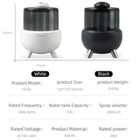 Diffuseur d'huiles essentielles ultrasonique LED écologique 2L, humidificateur pour la maison, l'hôtel, le bureau, utilisation électrique, portable, grand format