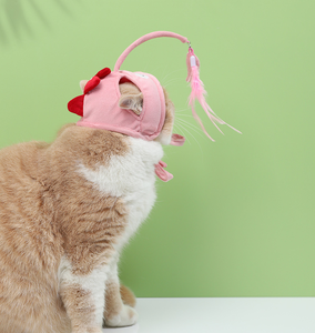 Moderner dreiäugiger Alien-Katzen hut Lustiger Haustier-Seestern-Brassen-Anzieh-Kopfschmuck mit Schwein-Hühnerbär-Zubehör - Product Image 5