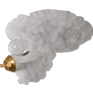 Nghệ thuật sáng tạo Kid Mặt dây chuyền ánh sáng đám mây Đèn chùm với máy bay Ấm áp đám mây trắng đèn Chùm Mặt dây chuyền đèn đám mây hình dạng của vải - Product Image 3