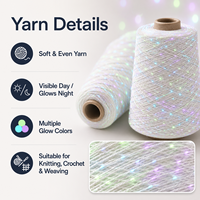 Fil de polyester recyclé écologique phosphorescent pour broderie, artisanat d'Halloween, chapeaux fantômes, porte-clés, amigurumi - Grande pelote en stock