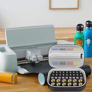 Étui de voyage Compatible pour les lames de fabricant <span class=keywords><strong>Cricut</strong></span> Quickswap pointe de gravure collé-boîte d'accessoires d'outils de lame en tissu - Product Image 6