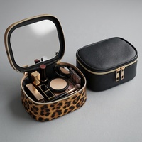 Lampe LED portable avec miroir, mini trousse de maquillage rechargeable, nouvelle trousse de maquillage en cuir