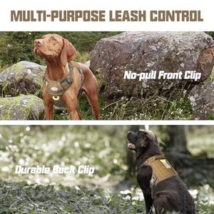 Nefes lüks büyük köpek koşum ağır no-çekme taktik koşum yansıtıcı ayarlanabilir kaçış geçirmez naylon evcil hayvan koşumu için - Product Image 2