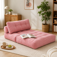 Canapé d'angle carré moderne convertible en tissu chenille capitonné, garni d'éponge, écologique et pliable, idéal pour hôtel, villa, appartement, chambre à coucher