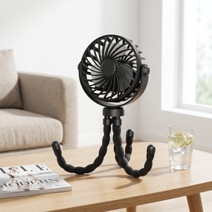 2026 New Octopus Small Handheld Portable Wearable Neck Fan Mini Rechargeable <b>Battery</b> Night Light Plastic Material English - Product Image 1