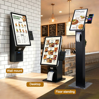 Kiosco de autoservicio con pantalla táctil Android de 15.6 y 21.5 pulgadas con luces de hadas, para mesa de restaurante, máquina de visualización de menú digital.