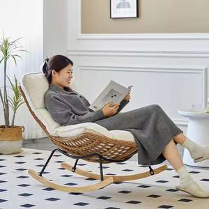 Sillón Reclinable Moderno de Ratán para Adultos, Silla Perezosa Individual para Dormir, para Balcón, Dormitorio, Ocio en el Hogar - Product Image 3