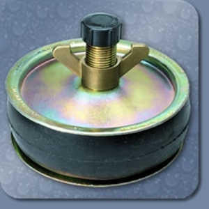 DISCO DI CHIUSURA CON BYPASS (DISCO DI PROVA) 125 MM ACCIAIO. I DISCHI DI CHIUSURA SONO ADATTI PER TUTTI I TIPI DI TUBI. - Product Image 1