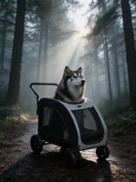Poussette pour animaux de compagnie grande taille, étanche, 4 roues, pliable, en tissu Oxford 600D respirant, pour le transport extérieur des chiens, vente en gros d'usine
